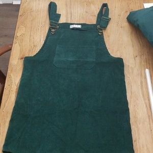 Corduroy Snap Overall Dress with Pocket